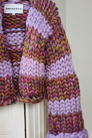 Purple Stripe Colossal Knit Cardigan S/M (Sample)