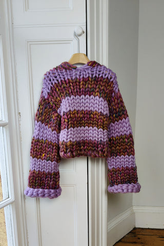 Purple Stripe Colossal Knit Cardigan S/M (Sample)