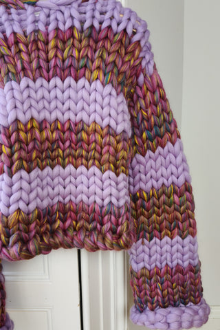 Purple Stripe Colossal Knit Cardigan S/M (Sample)