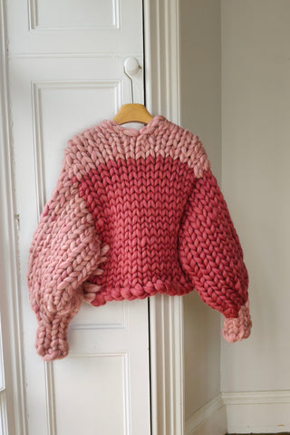 Mulberry & Pink Irish Wool Colossal Knit Cardigan S/M (Sample)
