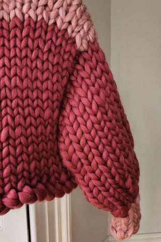Mulberry & Pink Irish Wool Colossal Knit Cardigan S/M (Sample)