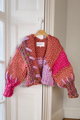 Rose Patchwork Colossal Knit Cardigan M/L (Sample)