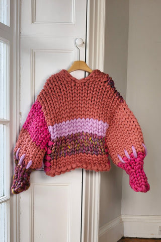 Rose Patchwork Colossal Knit Cardigan M/L (Sample)