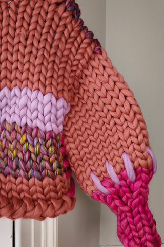 Rose Patchwork Colossal Knit Cardigan M/L (Sample)