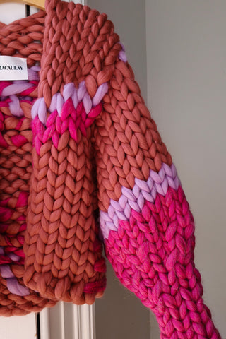 #3 Rose Stripe Colossal Knit Cardigan M/L (Sample)