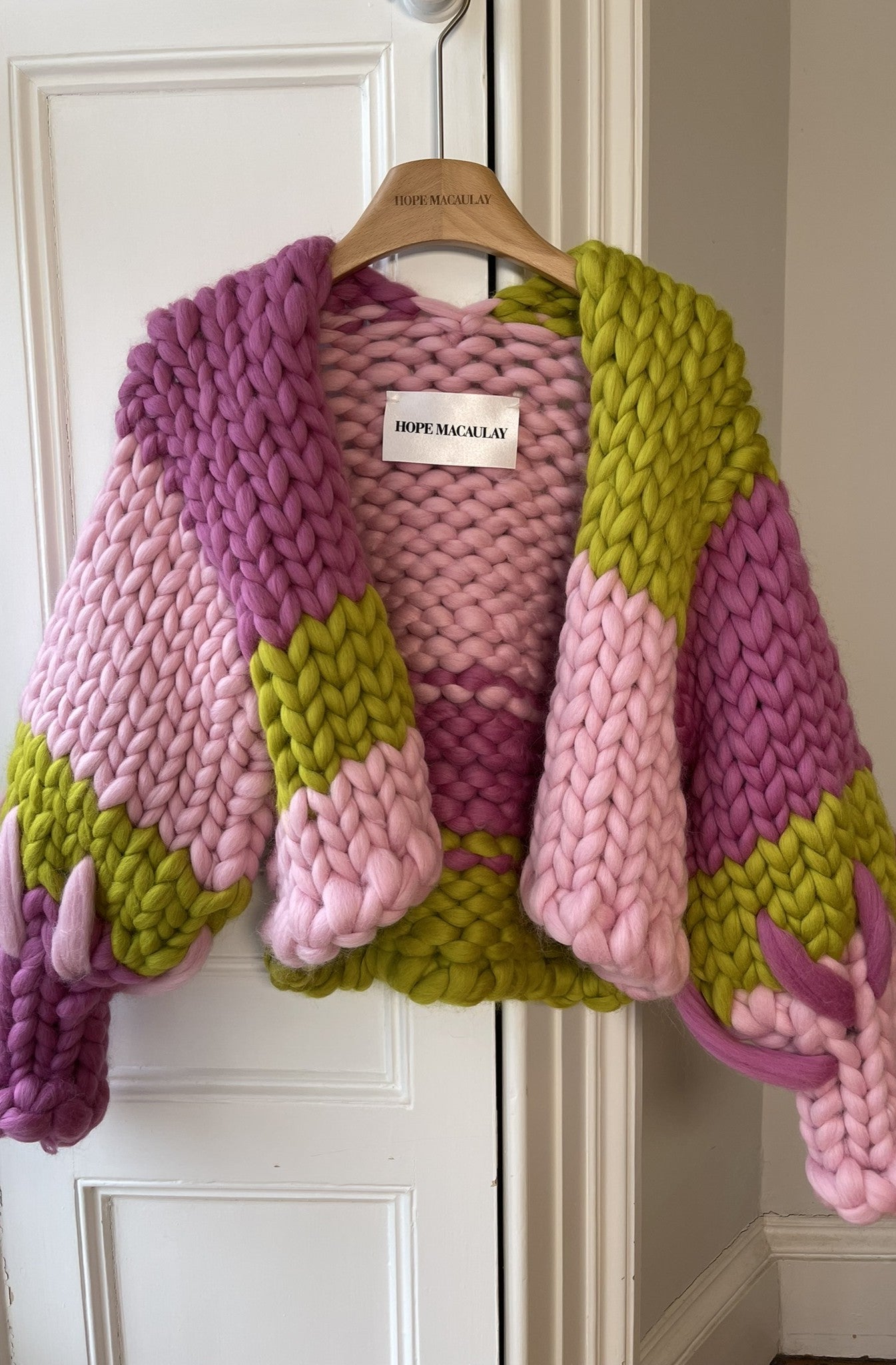 Yellow Chunky Knit Maxi Cardigan - Main Image