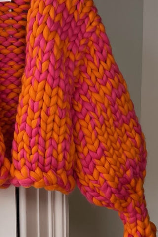 1of1 Pink & Orange Blend Colossal Knit Cardigan M/L (Sample)