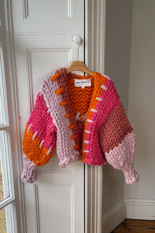 1of1 Patchwork Pink & Orange Colossal Knit Cardigan S/M (Sample)