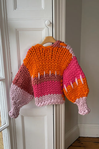 1of1 Patchwork Pink & Orange Colossal Knit Cardigan S/M (Sample)