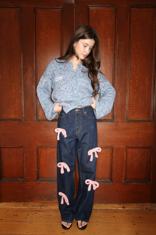 Knit Bow Jeans