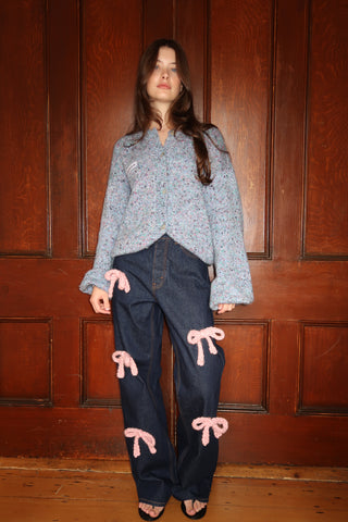 Knit Bow Jeans