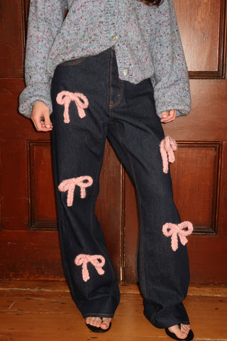 Knit Bow Jeans