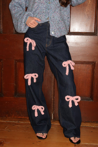 Knit Bow Jeans