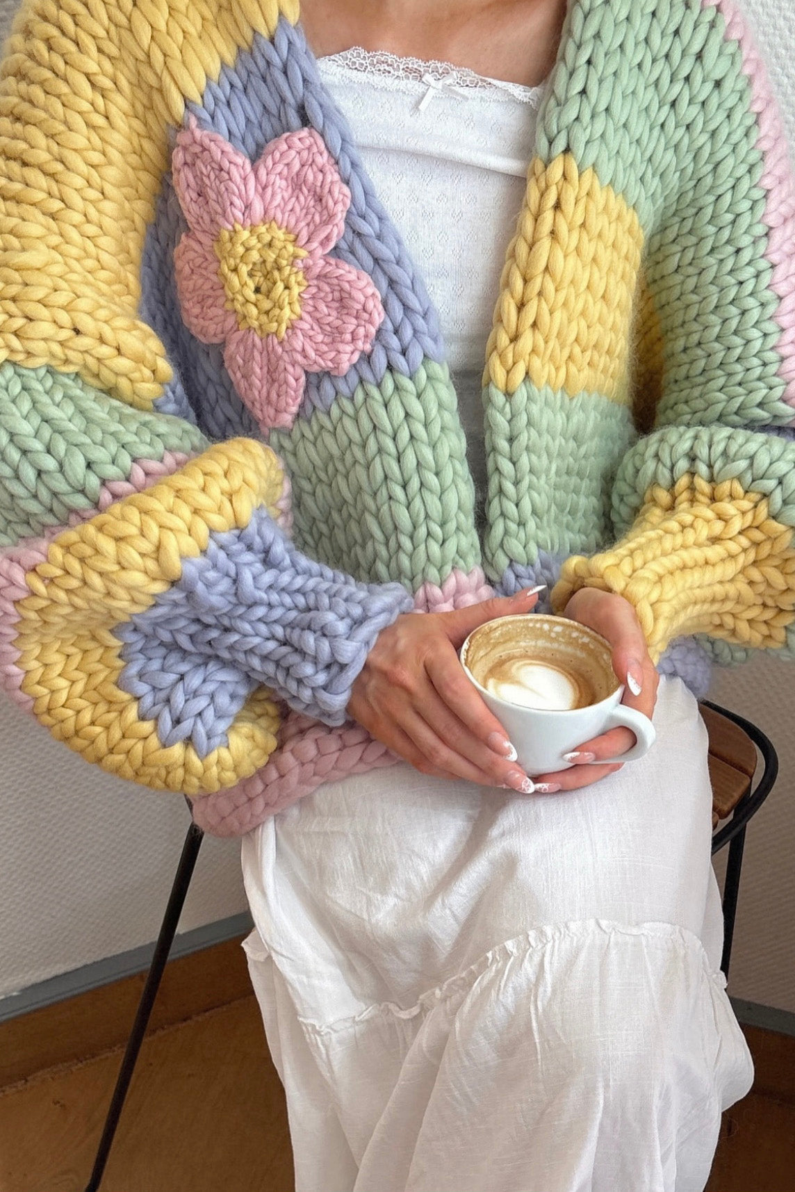 Petal Chunky Knit Cardigan - Main Image