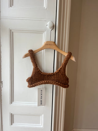 Chocolate Chunky Knit Bralette (Sample)