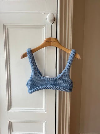 Baby Blue Chunky Knit Bralette (Sample)