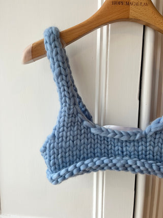 Baby Blue Chunky Knit Bralette (Sample)