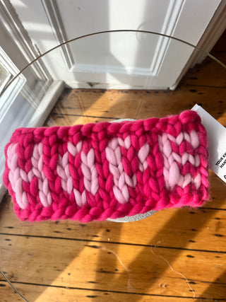 1of1 Pink Hope Chunky Knit Headband (Sample)