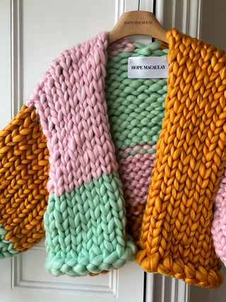 Pink, Mint and Amber Colossal Knit Cardigan (Sample)