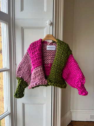 1of1 Raspberry and Olive Colossal Knit Cardigan XS/S (Sample)