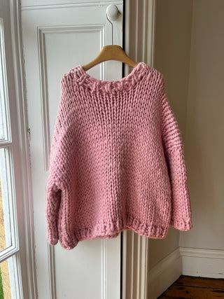 1of2 Pink Bow Chunky Knit Sweater M/L (Sample)