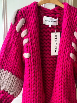 1of1 Raspberry Colossal Knit Midi Cardigan (Sample)
