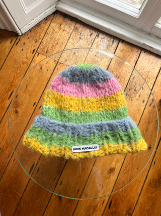 Colourful Fluffy Knit Beanie Hat (Sample)