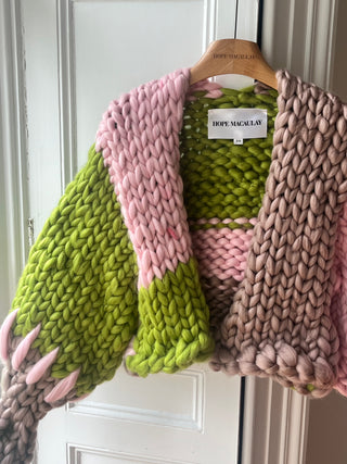 1of1 Pink, Mink and Green Colossal Knit Cardigan S/M (Sample)