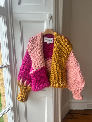Pink and Amber Colossal Knit Cardigan M/L (Sample)