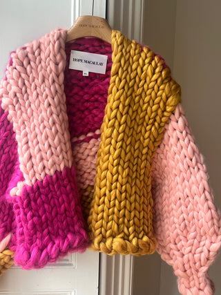 Pink and Amber Colossal Knit Cardigan M/L (Sample)