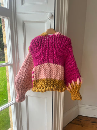 Pink and Amber Colossal Knit Cardigan M/L (Sample)