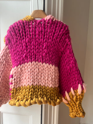 Pink and Amber Colossal Knit Cardigan M/L (Sample)