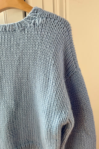 Blue Chunky Knit Cardigan M (Sample)