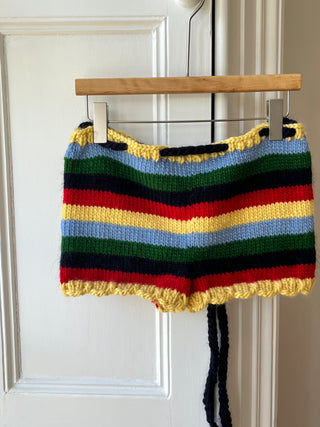 Rosa Grobstrick-Shorts S/M (Beispiel)