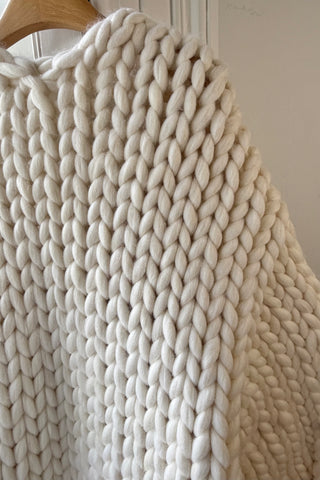 White Colossal Knit Cardigan L/XL (Merino Sample)