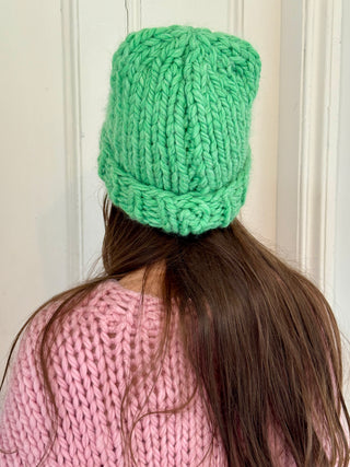1of1 Irish Alpaca Green Chunky Knit Beanie Hat (Sample)