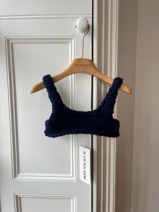 Grobstrick-Bralette in Stachelbeere (Beispiel)