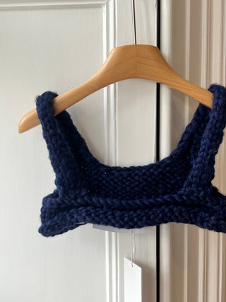 Grobstrick-Bralette in Stachelbeere (Beispiel)