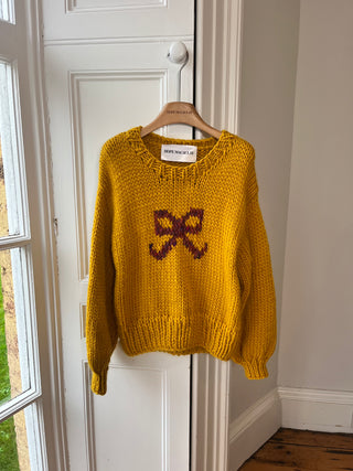 1of1 Mustard Bow Knit Sweater XS/S (Prototype Sample)