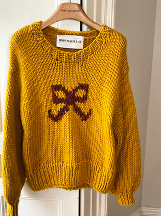 1of1 Mustard Bow Knit Sweater XS/S (Prototype Sample)