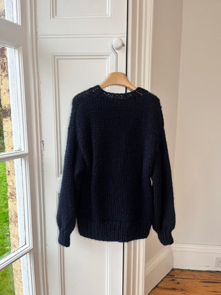 1of1 Navy Bow Knit Sweater S/M (Sample)