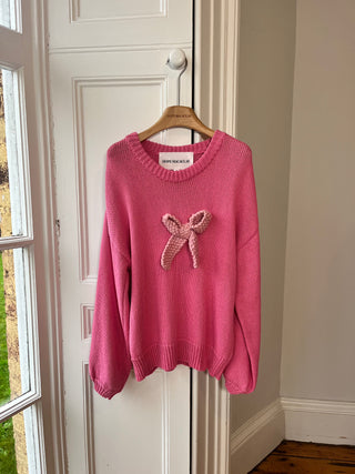 1of4 Pink Bow Cotton Sweater (Sample)