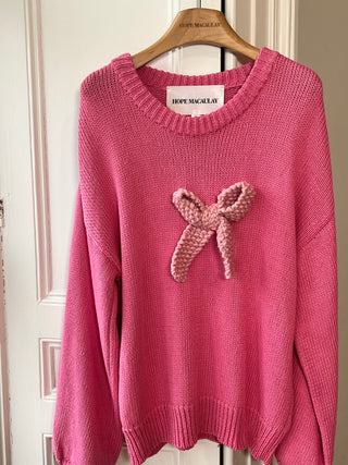 1of4 Pink Bow Cotton Sweater (Sample)