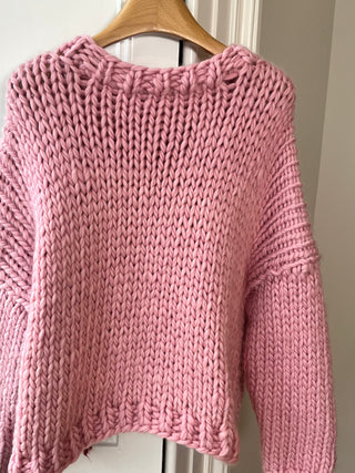 1of1 Pink Bow Chunky Knit Sweater S (Sample)