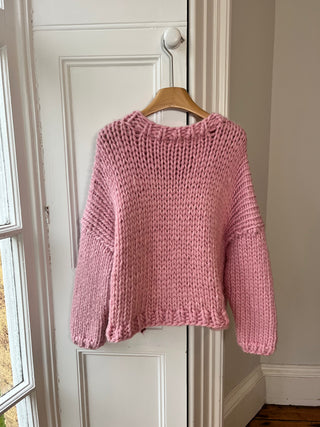 1of1 Pink Bow Chunky Knit Sweater S (Sample)