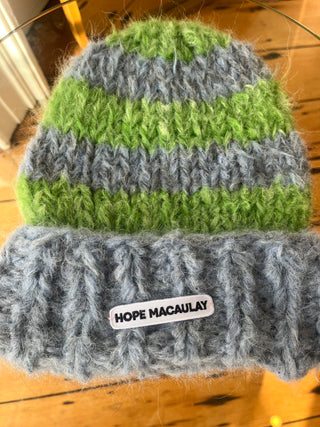 ピンクのパッチワークの巨大なニットマッシュルームハット #2（サンプル）