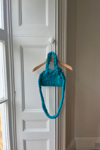 Turquoise Triangle Knit Bag (Sample)