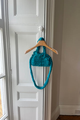 Turquoise Triangle Knit Bag (Sample)