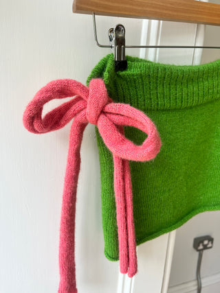 Green and Pink Knit Mini Skirt (Sample)