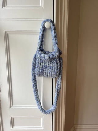 Blended Blue Colossal Knit Crossbody Bag (Sample)